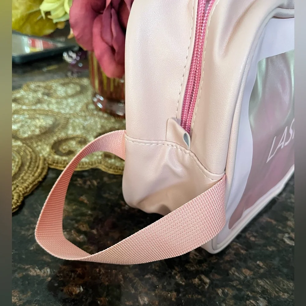 Lash Lover Clear And Pink Travel/Makeup Bag